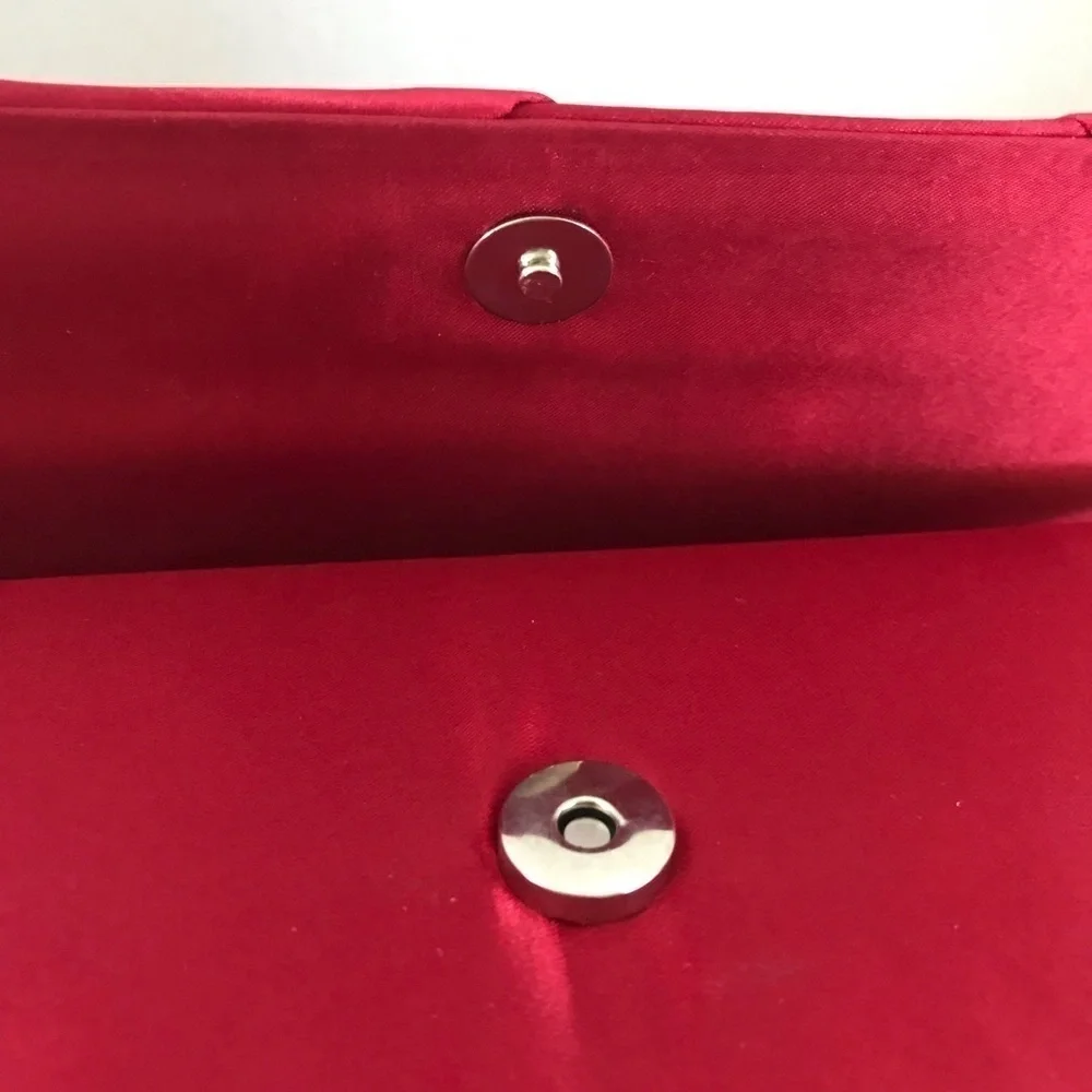 Fioni Night Silk Burgundy Purse Crystals Evening Purse - Picture 4 of 10